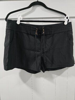La Blanca Black Swim Board Shorts Lace Up Front Size L Beach Pool